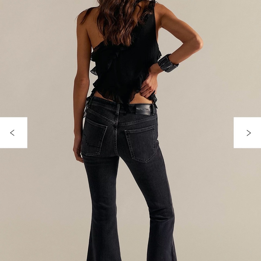 Free People Charcoal Flare Jeans - We The Free Love Bomb Flare Jeans - Picture 3 of 4